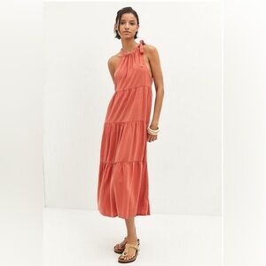 Anthropology Cloth And Stone Tiered Halter Midi Dress